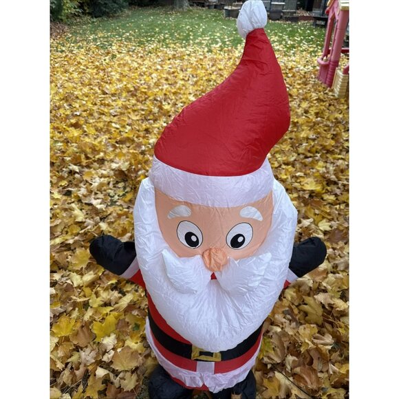 Christmas Inflatable Santa with Puffy Coat 4ft - Picture 5 of 6